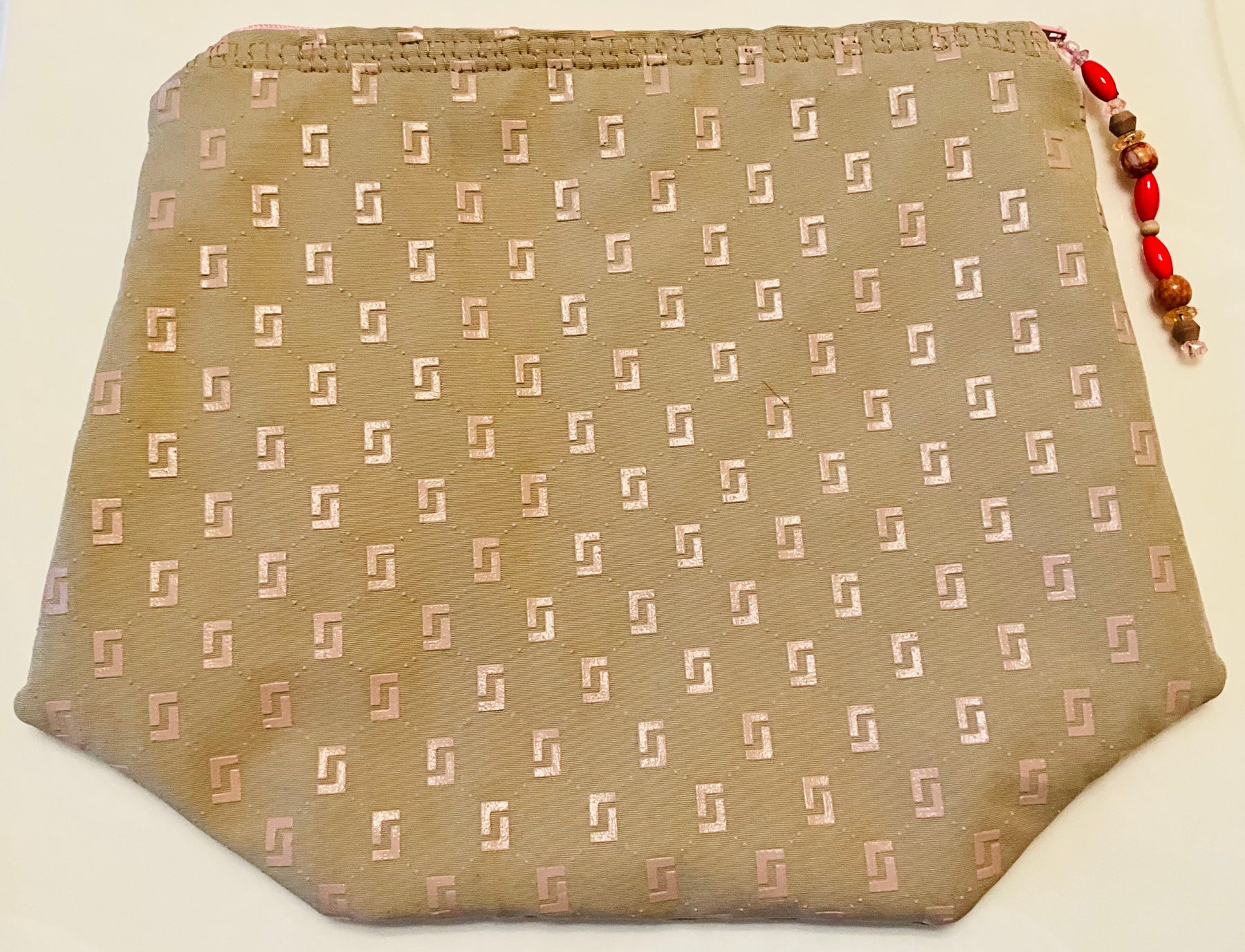 Beige Makeup Bag