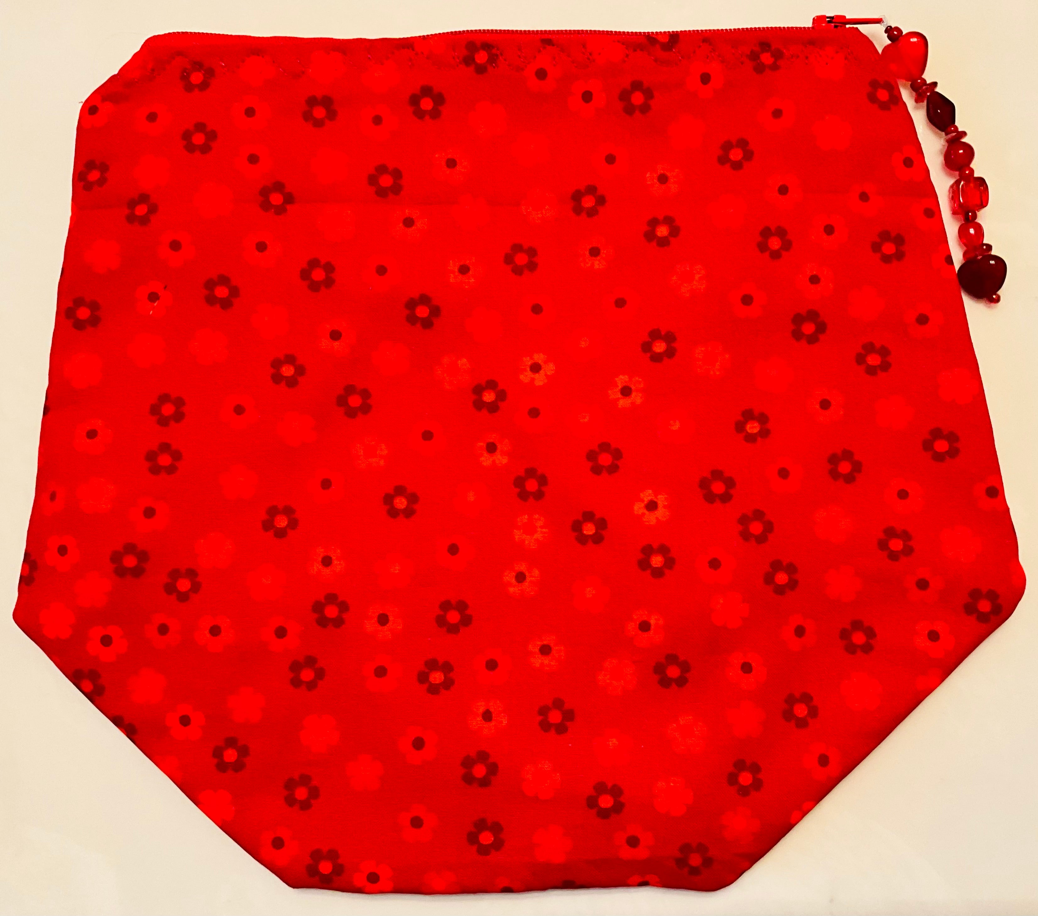 Red Flower Makeup Bag