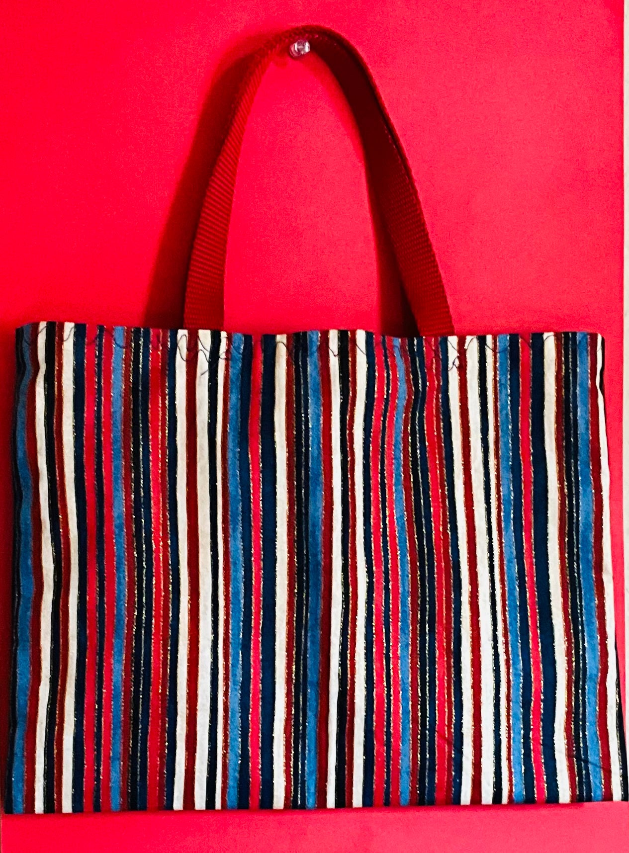 Denim Stripes Tote Bag