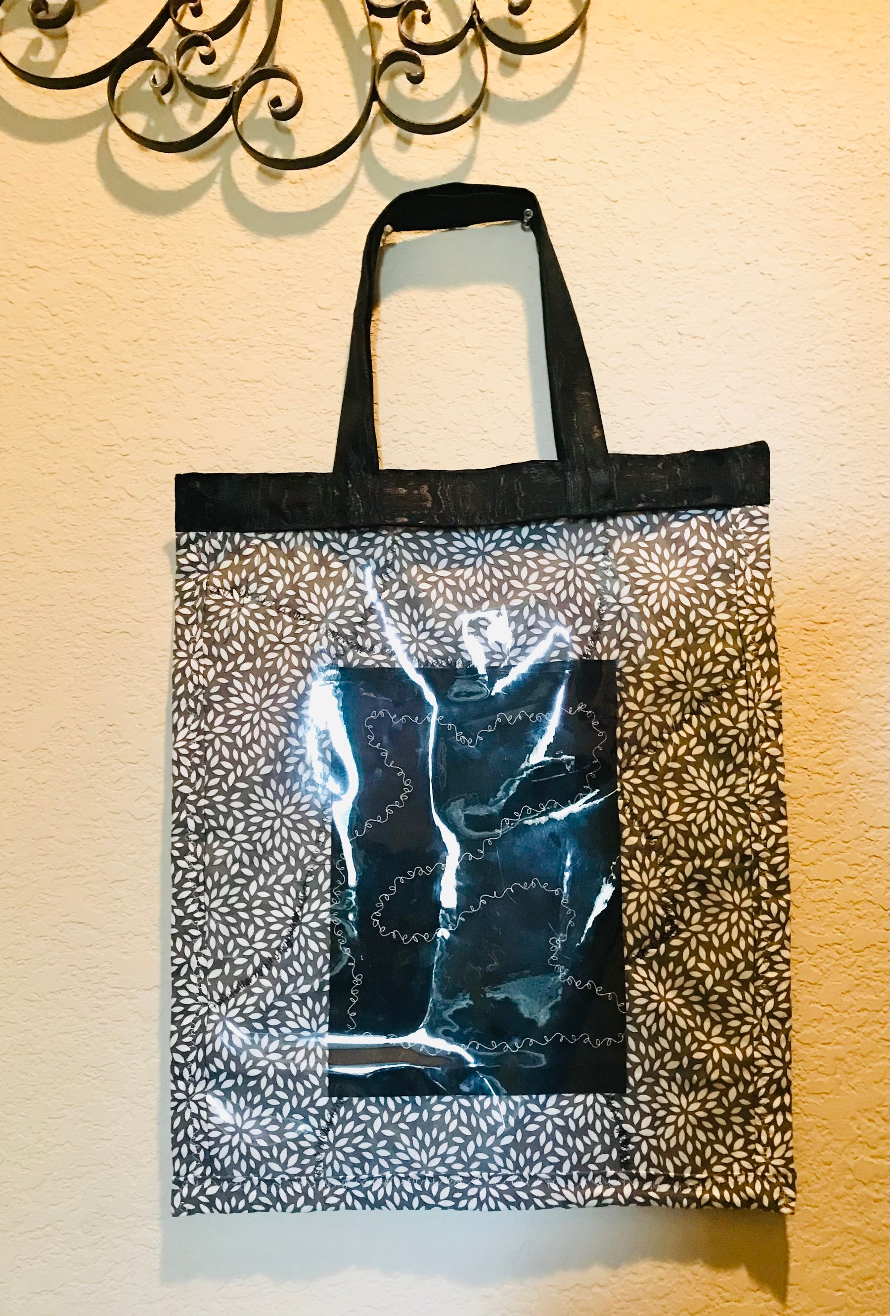 Vinyl/ Black Prints Tote Bag